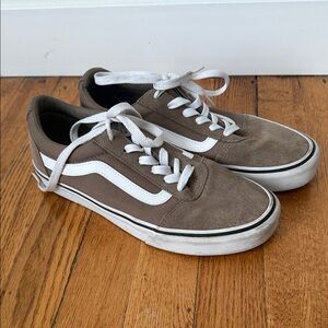 Vans Brown and White Suede Sneakers